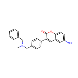 CN(Cc1ccccc1)Cc1ccc(-c2cc3cc(N)ccc3oc2=O)cc1 ZINC000028710699