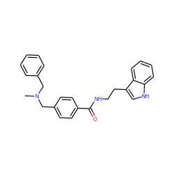 CN(Cc1ccccc1)Cc1ccc(C(=O)NCCc2c[nH]c3ccccc23)cc1 ZINC000169341956