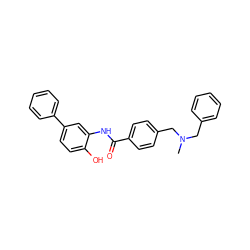 CN(Cc1ccccc1)Cc1ccc(C(=O)Nc2cc(-c3ccccc3)ccc2O)cc1 ZINC000140657245