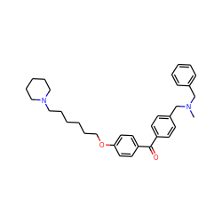 CN(Cc1ccccc1)Cc1ccc(C(=O)c2ccc(OCCCCCCN3CCCCC3)cc2)cc1 ZINC000071316819