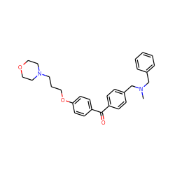 CN(Cc1ccccc1)Cc1ccc(C(=O)c2ccc(OCCCN3CCOCC3)cc2)cc1 ZINC000071317503