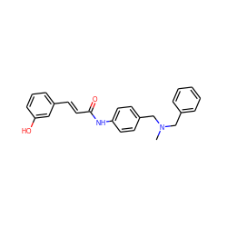 CN(Cc1ccccc1)Cc1ccc(NC(=O)/C=C/c2cccc(O)c2)cc1 ZINC001772657450