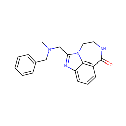 CN(Cc1ccccc1)Cc1nc2cccc3c2n1CCNC3=O ZINC000013858444