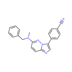 CN(Cc1ccccc1)c1ccc2ncc(-c3ccc(C#N)cc3)n2n1 ZINC000473127081