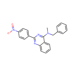 CN(Cc1ccccc1)c1nc(-c2ccc([N+](=O)[O-])cc2)nc2ccccc12 ZINC000001774821