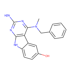 CN(Cc1ccccc1)c1nc(N)nc2[nH]c3ccc(O)cc3c12 ZINC000221380345