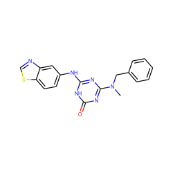 CN(Cc1ccccc1)c1nc(Nc2ccc3scnc3c2)[nH]c(=O)n1 ZINC000028106485