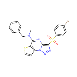 CN(Cc1ccccc1)c1nc2c(S(=O)(=O)c3ccc(Br)cc3)nnn2c2ccsc12 ZINC000009116935