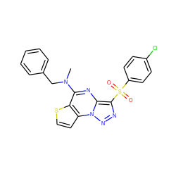 CN(Cc1ccccc1)c1nc2c(S(=O)(=O)c3ccc(Cl)cc3)nnn2c2ccsc12 ZINC000009908894