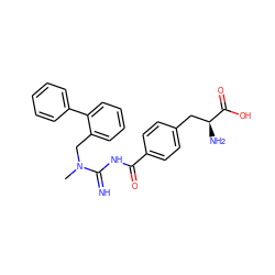 CN(Cc1ccccc1-c1ccccc1)C(=N)NC(=O)c1ccc(C[C@H](N)C(=O)O)cc1 ZINC000653850971