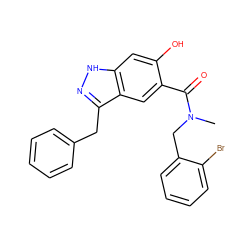 CN(Cc1ccccc1Br)C(=O)c1cc2c(Cc3ccccc3)n[nH]c2cc1O ZINC000084668518