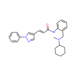 CN(Cc1ccccc1NC(=O)/C=C/c1cnn(-c2ccccc2)c1)C1CCCCC1 ZINC000032900674