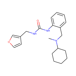 CN(Cc1ccccc1NC(=O)NCc1ccoc1)C1CCCCC1 ZINC000047720391