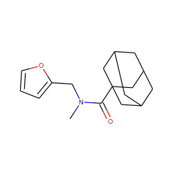 CN(Cc1ccco1)C(=O)C12CC3CC(CC(C3)C1)C2 ZINC000072268462