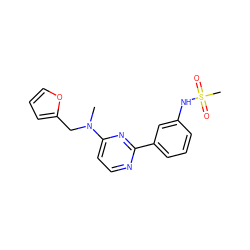 CN(Cc1ccco1)c1ccnc(-c2cccc(NS(C)(=O)=O)c2)n1 ZINC000004257436