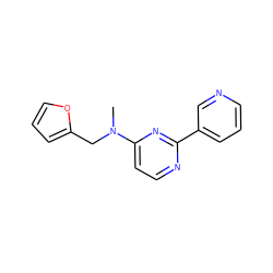 CN(Cc1ccco1)c1ccnc(-c2cccnc2)n1 ZINC000004264728