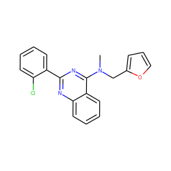 CN(Cc1ccco1)c1nc(-c2ccccc2Cl)nc2ccccc12 ZINC000004268344