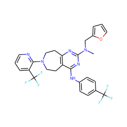 CN(Cc1ccco1)c1nc2c(c(Nc3ccc(C(F)(F)F)cc3)n1)CCN(c1ncccc1C(F)(F)F)CC2 ZINC000200431318