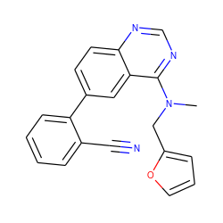 CN(Cc1ccco1)c1ncnc2ccc(-c3ccccc3C#N)cc12 ZINC000004266637