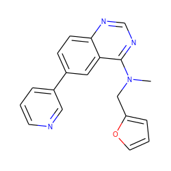 CN(Cc1ccco1)c1ncnc2ccc(-c3cccnc3)cc12 ZINC000004258517