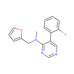 CN(Cc1ccco1)c1ncncc1-c1ccccc1Cl ZINC000004267127