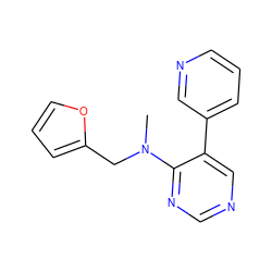 CN(Cc1ccco1)c1ncncc1-c1cccnc1 ZINC000004258349