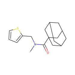 CN(Cc1cccs1)C(=O)C12CC3CC(CC(C3)C1)C2 ZINC000045674851