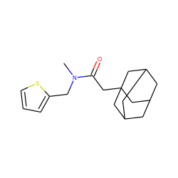 CN(Cc1cccs1)C(=O)CC12CC3CC(CC(C3)C1)C2 ZINC000045674858