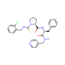 CN(Cc1ccncc1)C(=O)[C@H](Cc1ccccc1)NC(=O)[C@@H]1CCCN1C(=S)NCc1ccccc1Cl ZINC000026957580