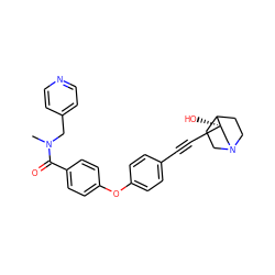 CN(Cc1ccncc1)C(=O)c1ccc(Oc2ccc(C#C[C@]3(O)CN4CCC3CC4)cc2)cc1 ZINC000073224647