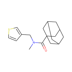 CN(Cc1ccsc1)C(=O)C12CC3CC(CC(C3)C1)C2 ZINC000061083308