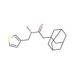 CN(Cc1ccsc1)C(=O)CC12CC3CC(CC(C3)C1)C2 ZINC000095580121