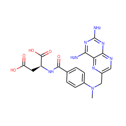 CN(Cc1cnc2nc(N)nc(N)c2n1)c1ccc(C(=O)N[C@@H](CC(=O)O)C(=O)O)cc1 ZINC000013526360