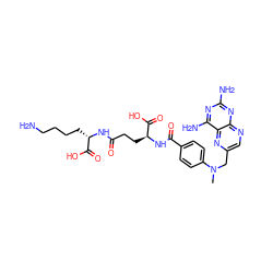 CN(Cc1cnc2nc(N)nc(N)c2n1)c1ccc(C(=O)N[C@@H](CCC(=O)N[C@@H](CCCCN)C(=O)O)C(=O)O)cc1 ZINC000027997472