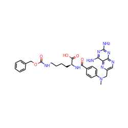 CN(Cc1cnc2nc(N)nc(N)c2n1)c1ccc(C(=O)N[C@@H](CCCCNC(=O)OCc2ccccc2)C(=O)O)cc1 ZINC000005105411