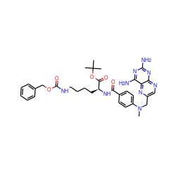 CN(Cc1cnc2nc(N)nc(N)c2n1)c1ccc(C(=O)N[C@@H](CCCCNC(=O)OCc2ccccc2)C(=O)OC(C)(C)C)cc1 ZINC000027526936