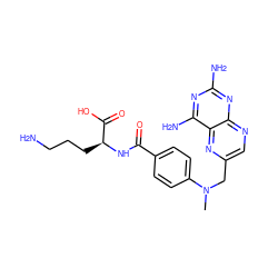 CN(Cc1cnc2nc(N)nc(N)c2n1)c1ccc(C(=O)N[C@@H](CCCN)C(=O)O)cc1 ZINC000013604299