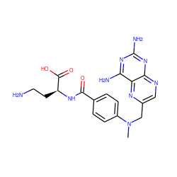 CN(Cc1cnc2nc(N)nc(N)c2n1)c1ccc(C(=O)N[C@@H](CCN)C(=O)O)cc1 ZINC000025972106