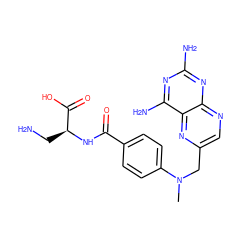 CN(Cc1cnc2nc(N)nc(N)c2n1)c1ccc(C(=O)N[C@@H](CN)C(=O)O)cc1 ZINC000025974388