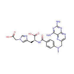 CN(Cc1cnc2nc(N)nc(N)c2n1)c1ccc(C(=O)N[C@@H](Cc2cn(CC(=O)O)cn2)C(=O)O)cc1 ZINC000013604557