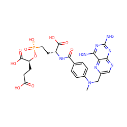 CN(Cc1cnc2nc(N)nc(N)c2n1)c1ccc(C(=O)N[C@H](CC[P@@](=O)(O)O[C@@H](CCC(=O)O)C(=O)O)C(=O)O)cc1 ZINC000026283422