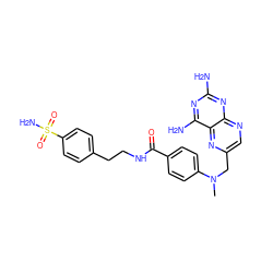 CN(Cc1cnc2nc(N)nc(N)c2n1)c1ccc(C(=O)NCCc2ccc(S(N)(=O)=O)cc2)cc1 ZINC000064437030