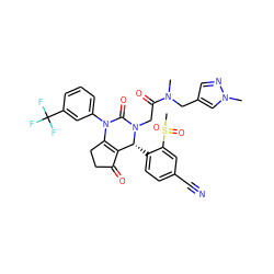 CN(Cc1cnn(C)c1)C(=O)CN1C(=O)N(c2cccc(C(F)(F)F)c2)C2=C(C(=O)CC2)[C@H]1c1ccc(C#N)cc1S(C)(=O)=O ZINC001772581669