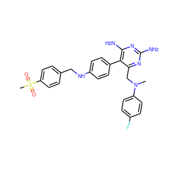 CN(Cc1nc(N)nc(N)c1-c1ccc(NCc2ccc(S(C)(=O)=O)cc2)cc1)c1ccc(F)cc1 ZINC000038156533