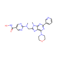 CN(Cc1nc2c(N3CCOCC3)nc(-c3cccnc3)nc2n1C)c1ncc(C(=O)NO)cn1 ZINC000653837867