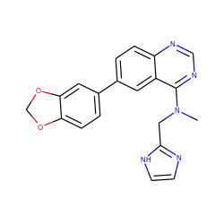 CN(Cc1ncc[nH]1)c1ncnc2ccc(-c3ccc4c(c3)OCO4)cc12 ZINC000064587579