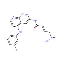 CN(N)C/C=C/C(=O)Nc1cc2c(Nc3cccc(Br)c3)ccnc2cn1 ZINC000040392584