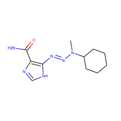 CN(N=Nc1[nH]cnc1C(N)=O)C1CCCCC1 ZINC000254096459