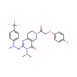 CN(Nc1nc2c(c(=O)n1N(C)C)CN(C(=O)COc1ccc(Cl)cc1)CC2)c1ccc(C(F)(F)F)cc1 ZINC001772569714