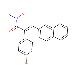 CN(O)C(=O)/C(=C/c1ccc2ccccc2c1)c1ccc(Br)cc1 ZINC000028094694